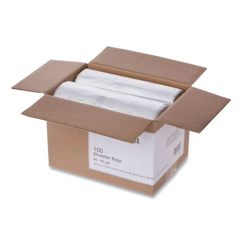 40-45 Gallon Capacity Heavy-Duty Clear Garbage Bags - 100 Pack