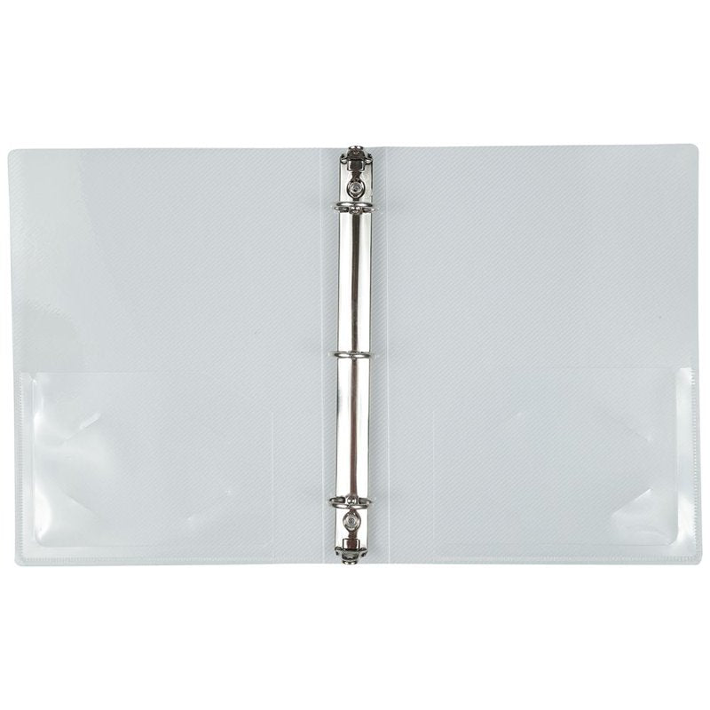 Mini Plastic Binder with Metal Rings - Clear 1 Inch, 3-Ring Organizer