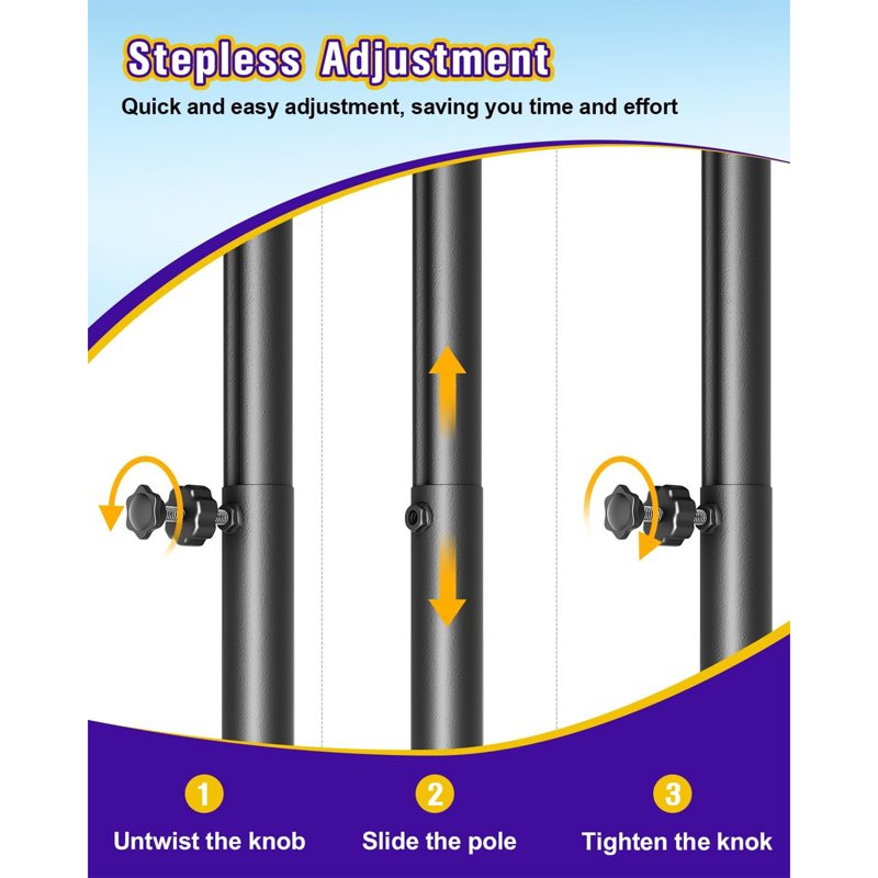 Kids Adjustable Outdoor Basketball Hoop - Portable 3.5-7ft Stepless Height, Shatterproof Backboard
