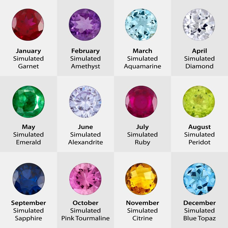 Personalized Women's Gold Over Sterling Silver Square Birthstone Ring - 3 Stones