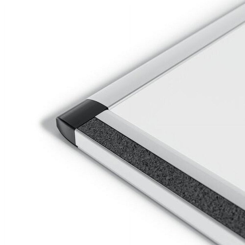 Magnetic Dry Erase Board with Cork Strip 24x18 Inch White Steel Office Memo