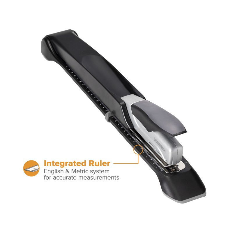 Long Reach Stapler 12.5 Inch Capacity for Up to 25 Sheets - Black & Silver