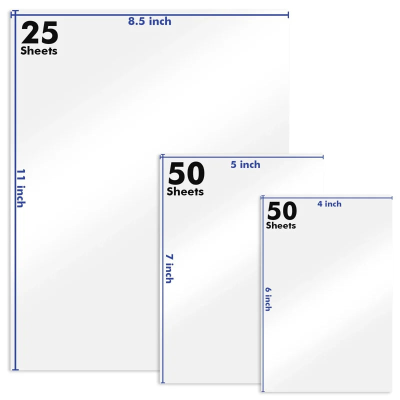 Assorted Size Glossy Photo Paper Bundle for Inkjet Printers - 125 Sheets