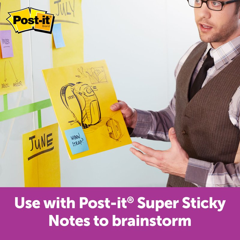 Large Neon Orange Sticky Notes - 11 x 11 Inches, 30 Sheets for Office & Brainstorming