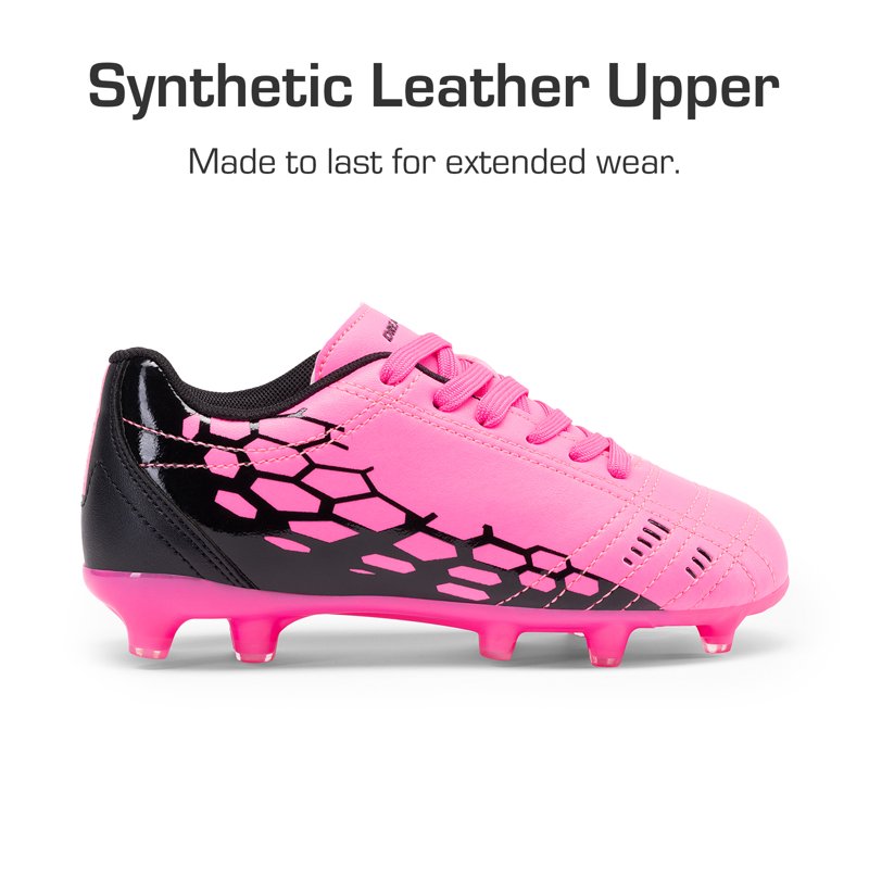 Dream Pairs Kids Soccer Cleats - Pink/Black Youth Football Shoes for Boys & Girls