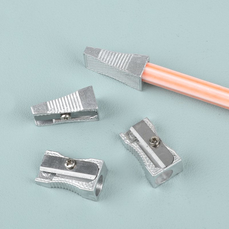 Metal Pencil Sharpener Pack - Durable Single Hole Sharpener for School & Office