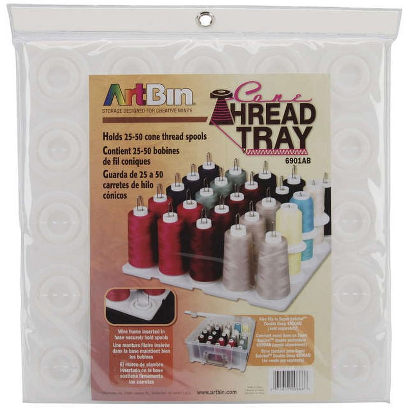 ArtBin Cone Thread Storage Tray for Spools - White, Fits Super Satchel