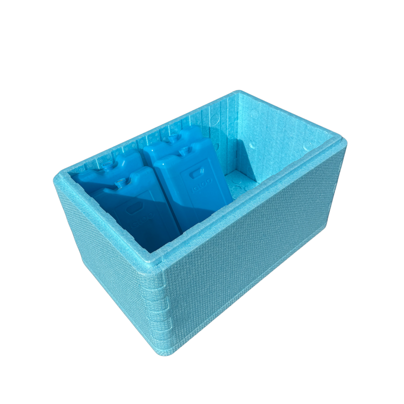 Insulated Cold Shipping Box with Foam Cooler - Reusable & Recyclable, 17 ³⁄₁₆ x 10 ³⁄₁₆ x 8 ¼ Inches