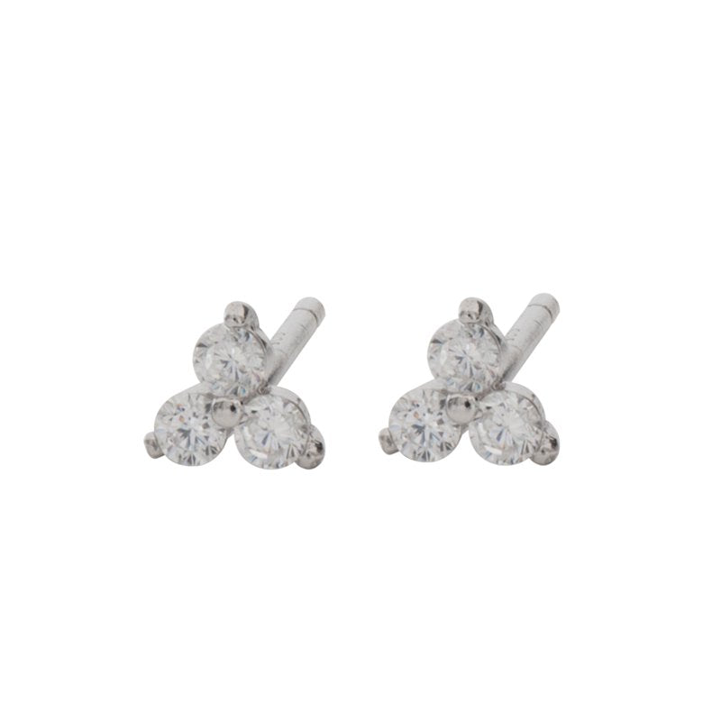 Sterling Silver 3-Piece Earring Set with Cubic Zirconia - Women’s Jewelry