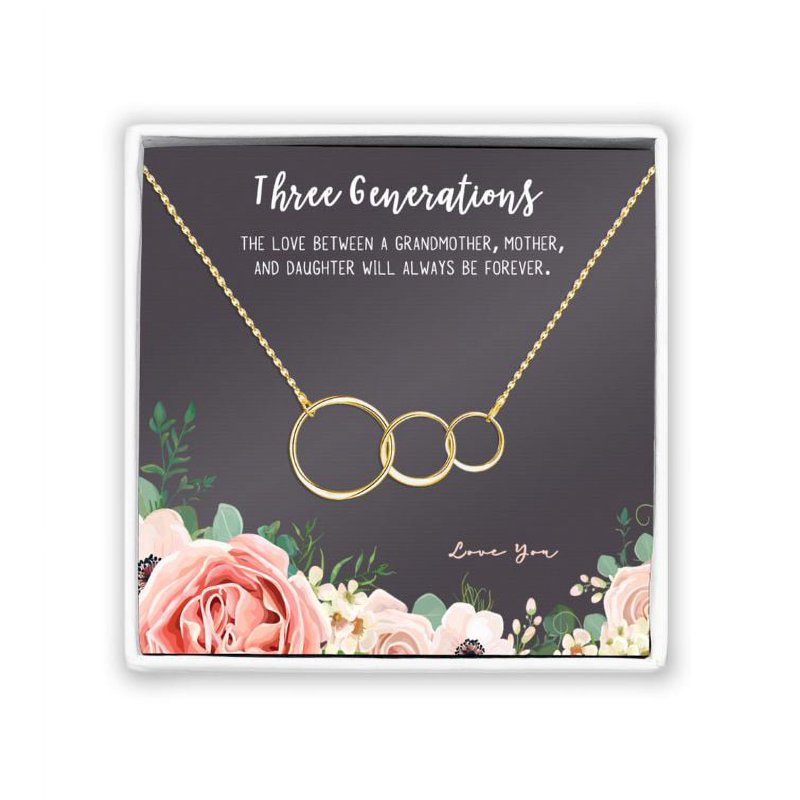Dainty Interlocking Circle Jewelry Set - Mother's Day Gift for Grandma, Mom, Daughters