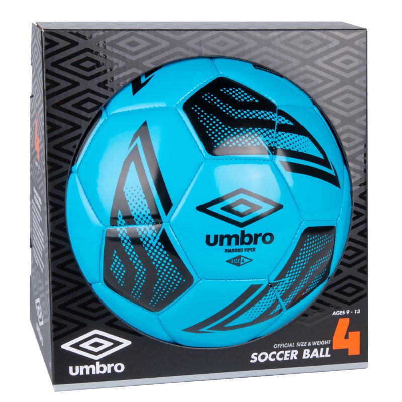 (4 Pack) Umbro Diamond Viper Size 4 Soccer Ball, Blue
