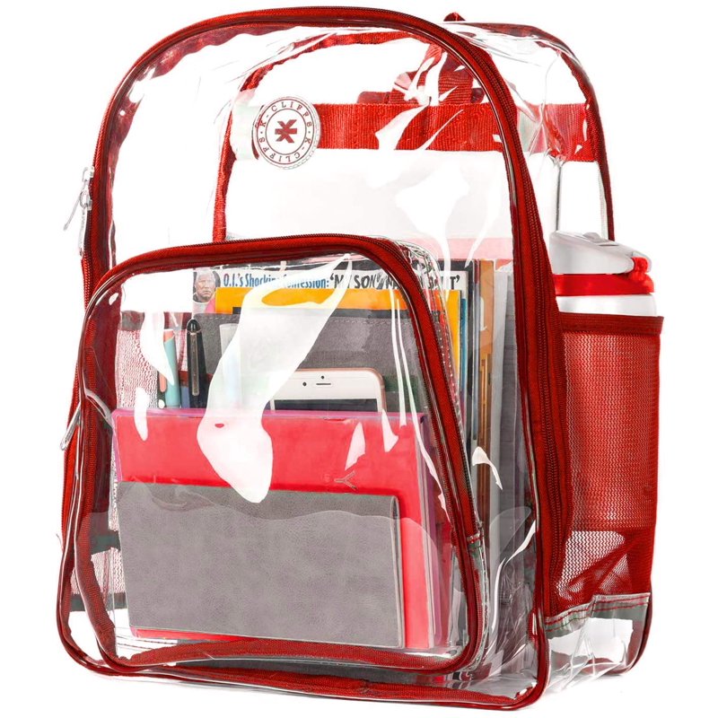 Heavy Duty Clear PVC Backpack - See Through Security Work Bag with Padded Straps