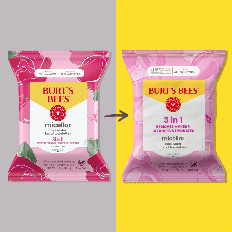 Micellar Rose Water Facial Wipes - 2 Pack, 30 Count - Gentle Makeup Remover & Cleanser