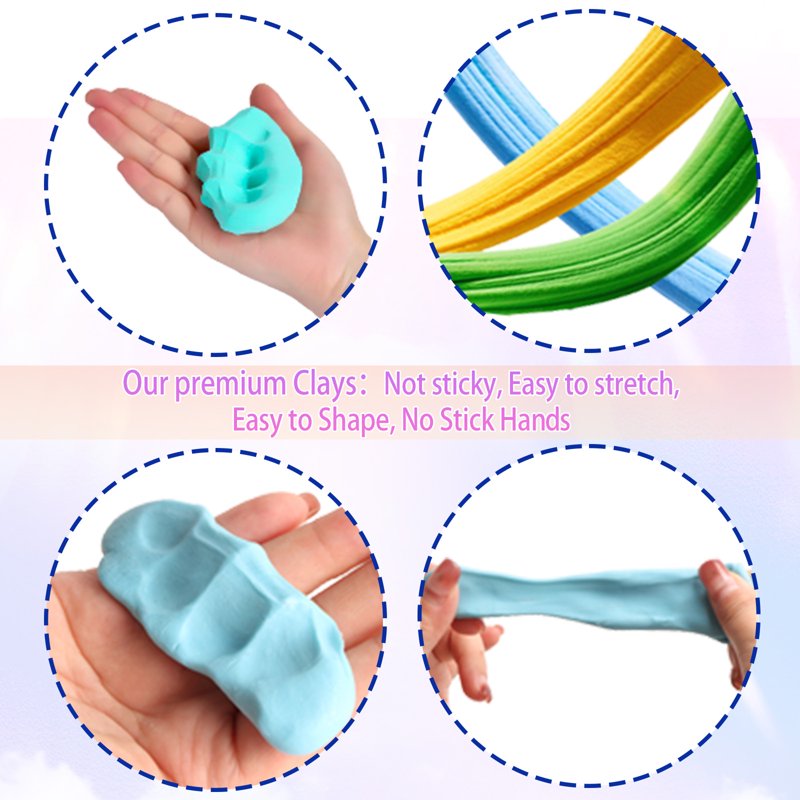 Kids Air Dry Clay Kit with 24 Colors, Tools & Tutorial - Safe & Non-Toxic
