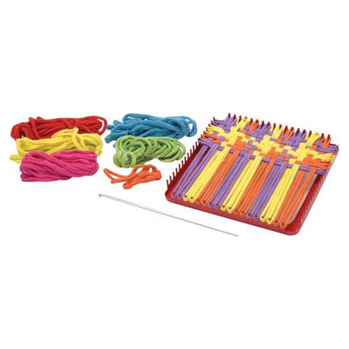 Metal Potholder Loom Kit with 80 Cotton Loops for Kids and DIY Kitchen Crafts