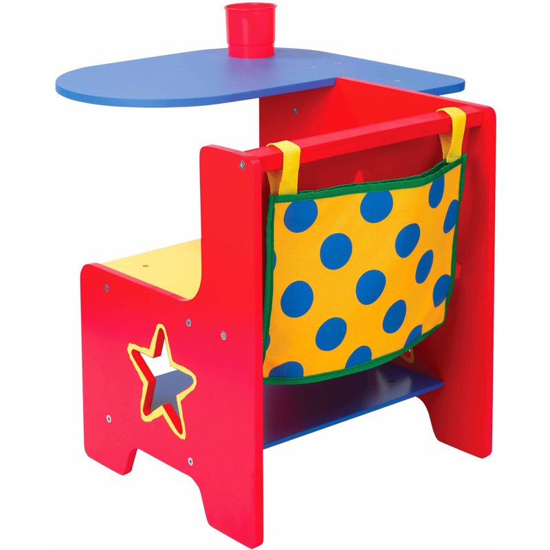 Kids Wooden Desk with Chalkboard and Storage - Preschool Art & Learning Desk