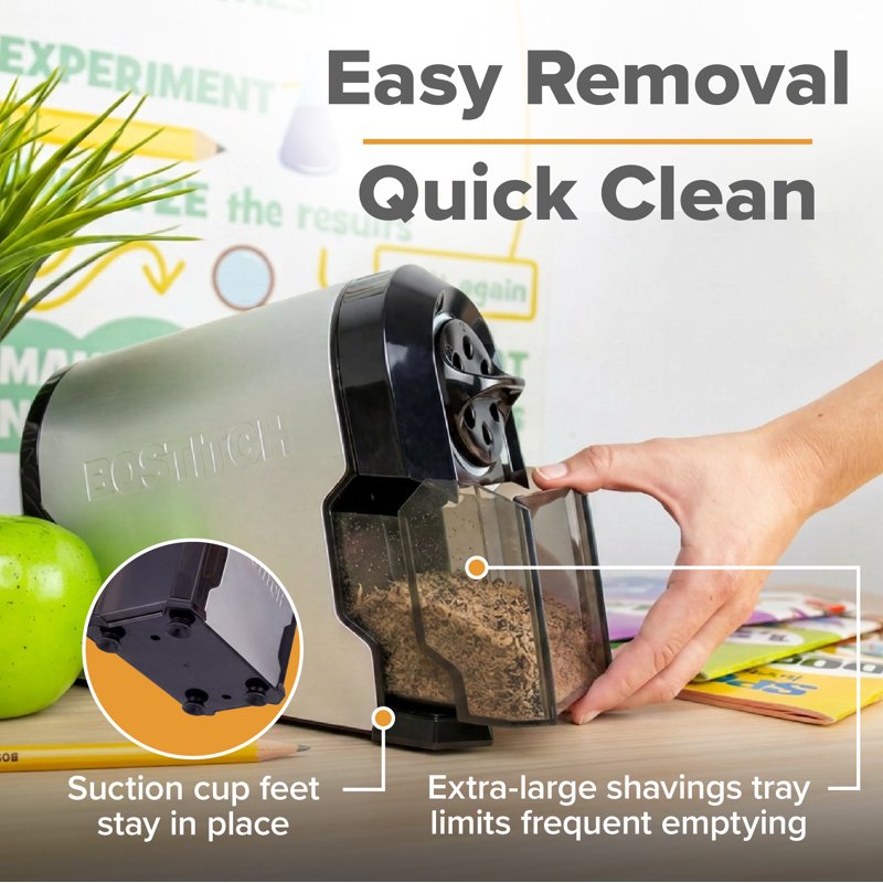 Commercial Electric Pencil Sharpener with QuietMotor, Fast Sharpening & Safety Features