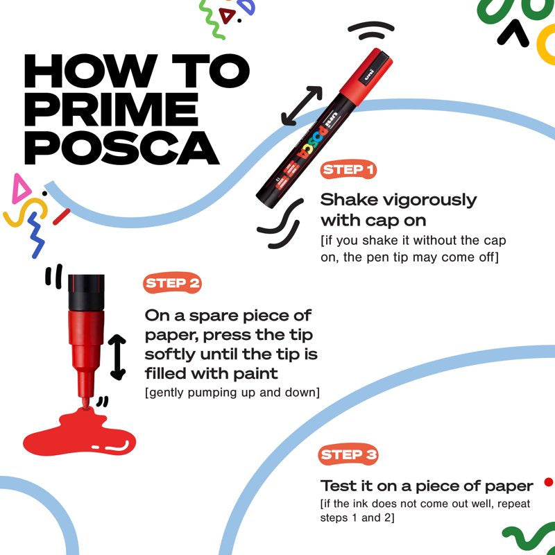 POSCA PC-5M Metallic Paint Markers Set - 8 Reversible 1.8-2.5mm Tips for Arts & Crafts