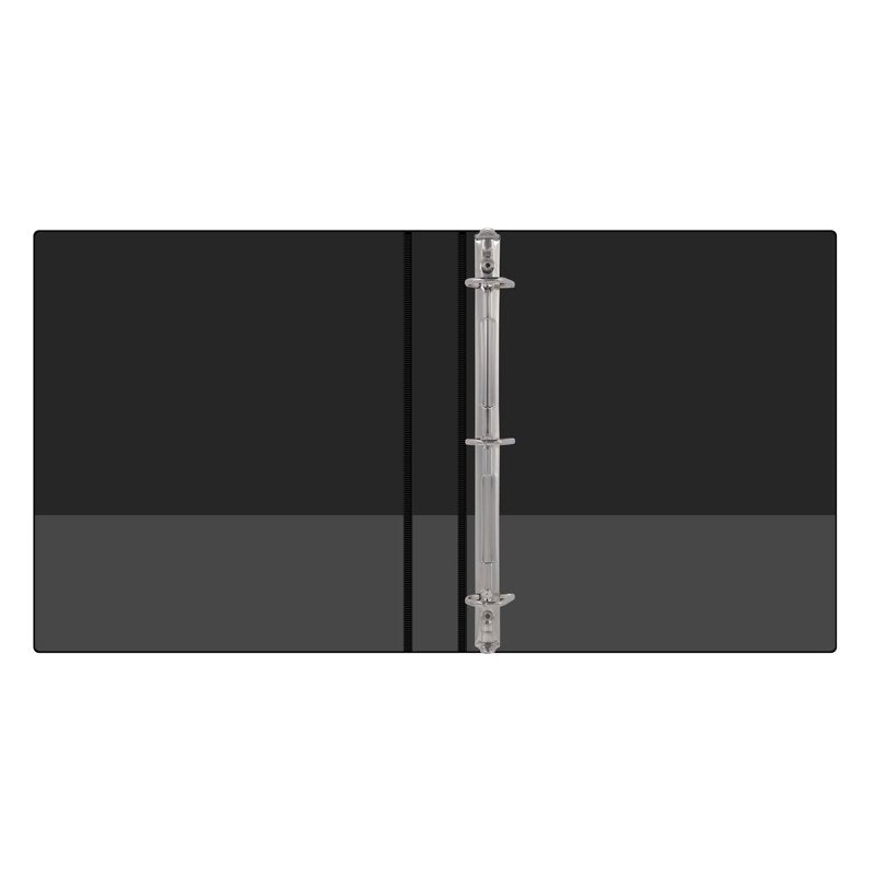 1-Inch Durable Binder with Slanted D-Rings, Black - 12 Pack