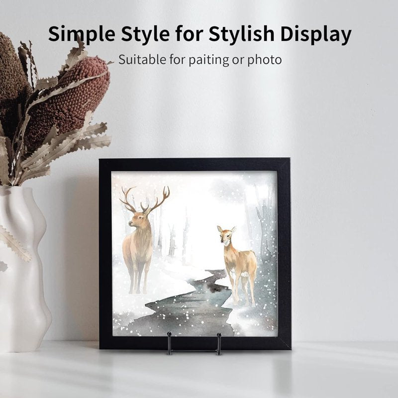 8 Inch Plate Display Stands Set of 3 Black Metal Easel Holders for Decor & Artwork