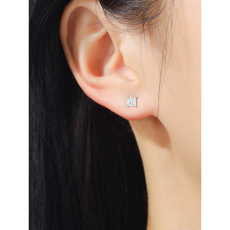 Simulated Diamond Earring Set in 14K Gold-Plated Sterling Silver - Multiple Sizes