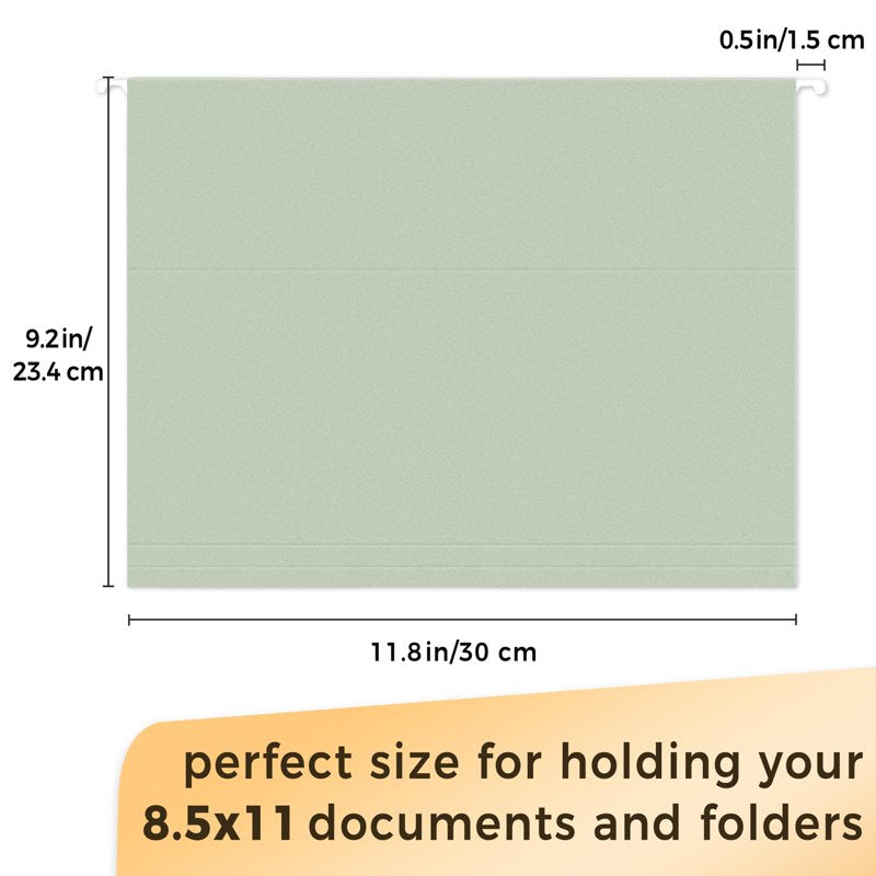 50 Pack Hanging File Folders with 1/5-Cut Tabs - Pastel Colors for Office & Home Organization