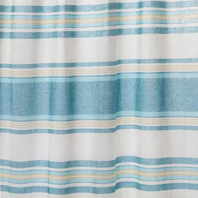 Coastal Style Blue Maui Curtain Panel - 55x84in. Cotton Striped Drapes