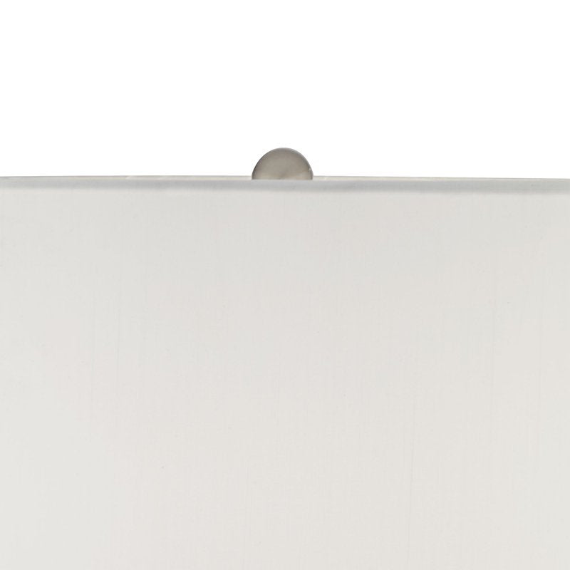 Modern Mercury Glass Table Lamp with White Drum Shade - 30 Inch Tall