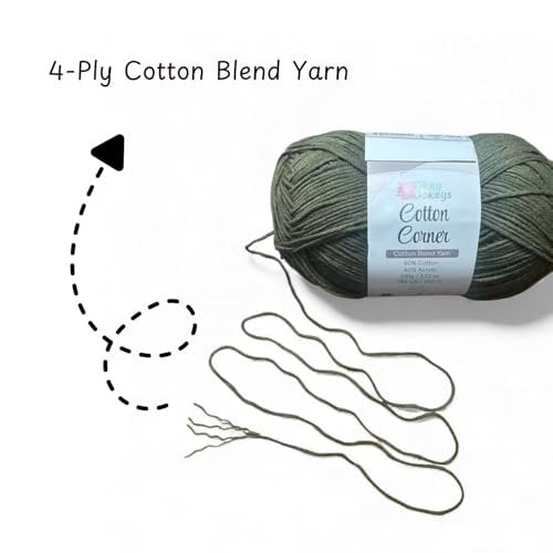 Cotton Blend Yarn 300g/852yds - Soft Fluffy Crochet Thread in Multiple Colors