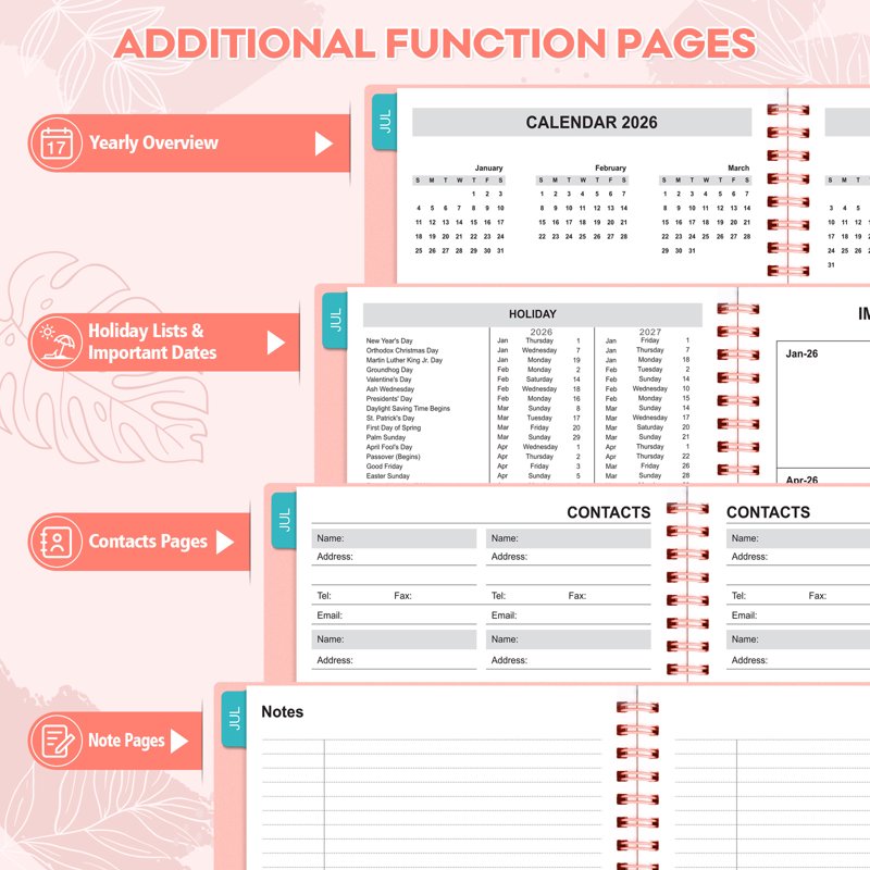 Academic Planner 2026-2027 Weekly Monthly Organizer with Pocket & Elastic Closure