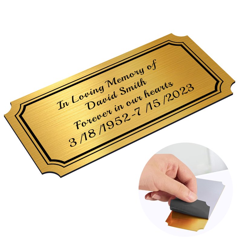Personalized Memorial Name Plate - Engraved Metal Plaque for Doors & Walls