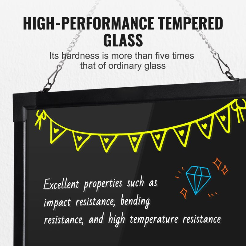 LED Message Board 24x16 Inch Illuminated Chalkboard with Markers & Remote