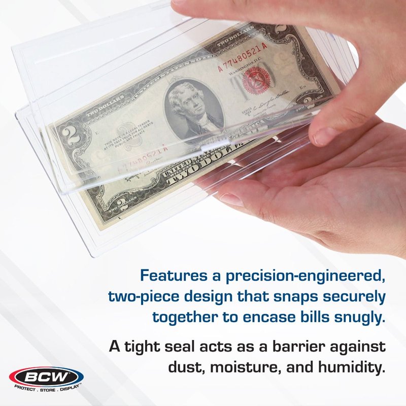 Deluxe Currency Slab - Regular Bill Display Holder for Currency Collecting