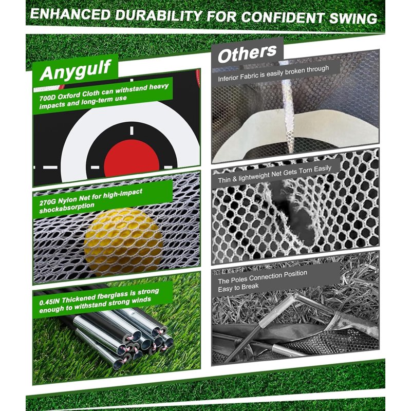 Golf Hitting Net 10x7 ft Backyard Training – Driving, Chipping & Swing Practice