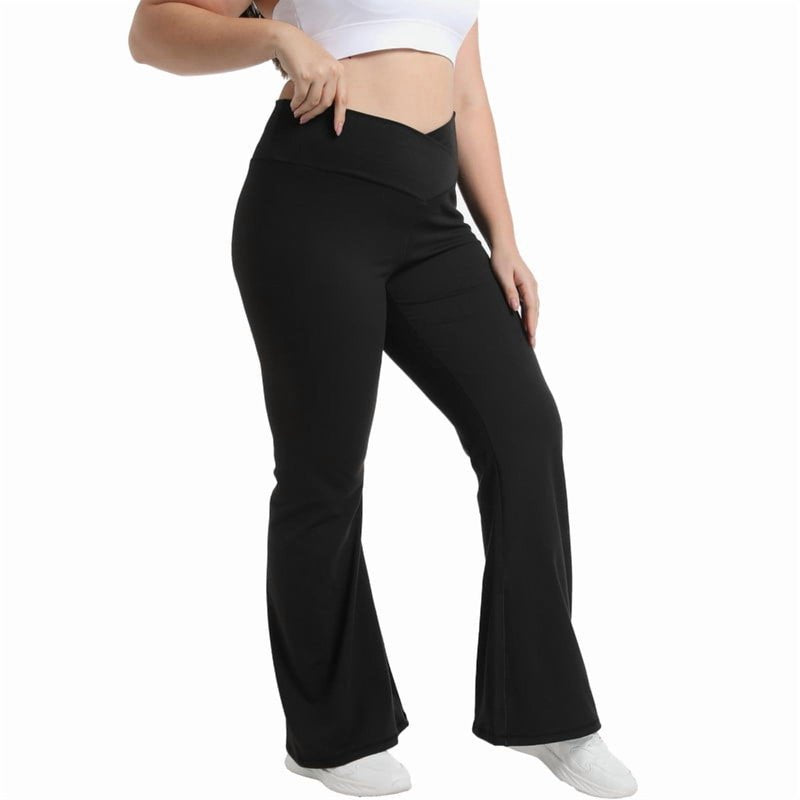 Plus Size Women's Yoga Pants High Waist Bootcut Tummy Control Workout Leggings