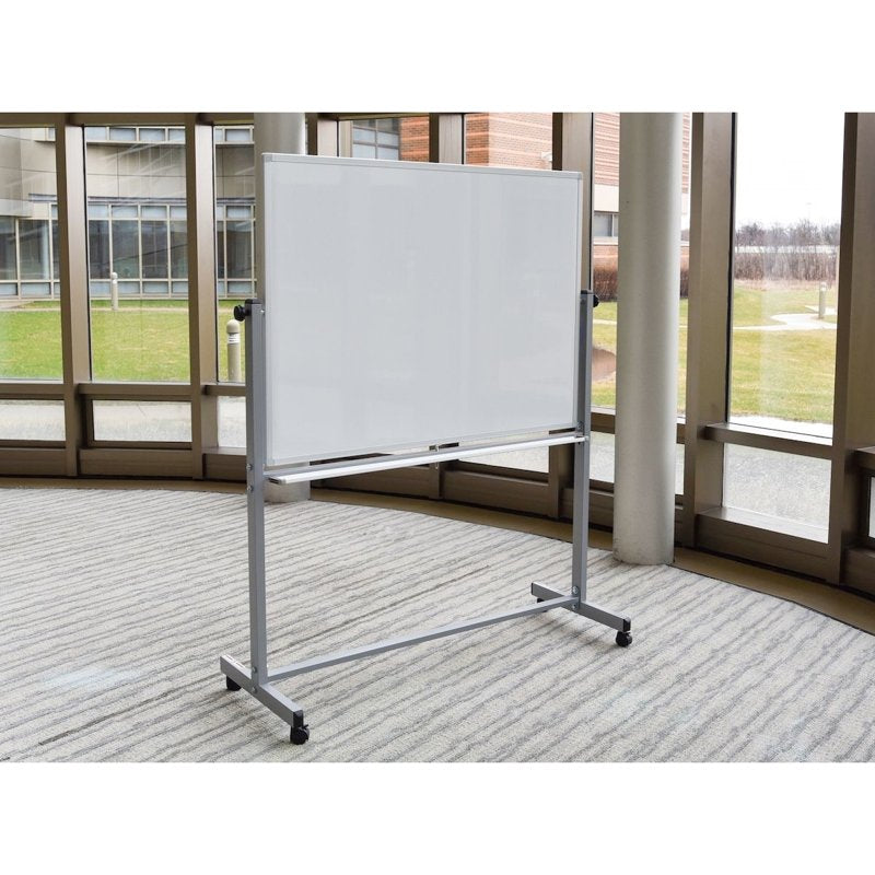 Reversible Magnetic Whiteboard with Aluminum Frame and Mobile Stand