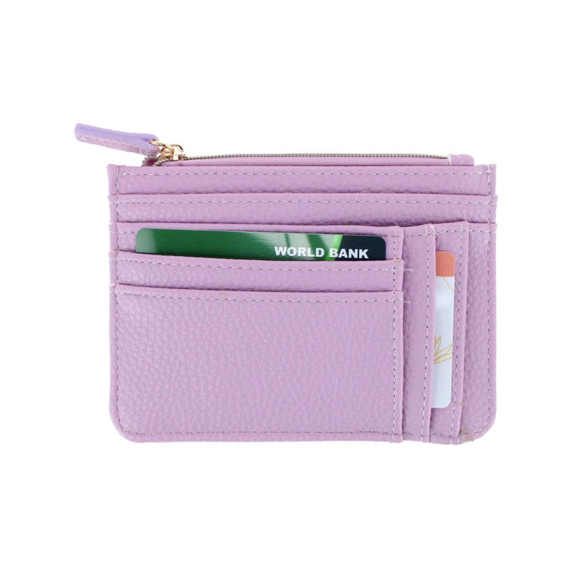 Women's Vegan Leather Coin Case with RFID Blocking - Pebble Texture, Multiple Colors