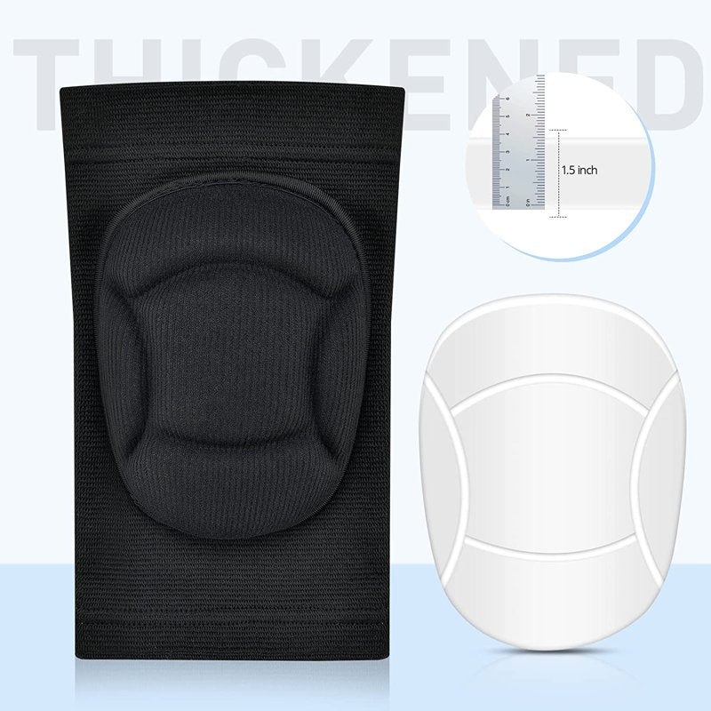 2 Pack Volleyball Knee Pads for Men Women - Thick Sponge Anti-Slip Sports Knee Sleeves, Protective Gear for Volleyball, Football, Yoga, Dance, Gardening