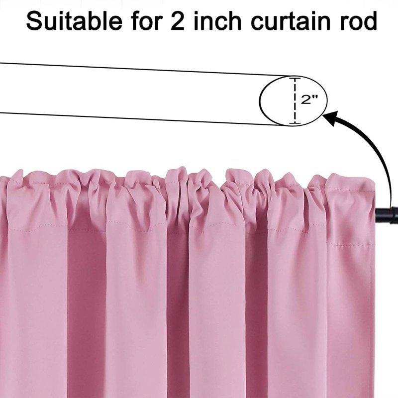 Blackout Valance Curtain for Kitchen & Living Room 57x18 Inches - Decorative Window Treatment