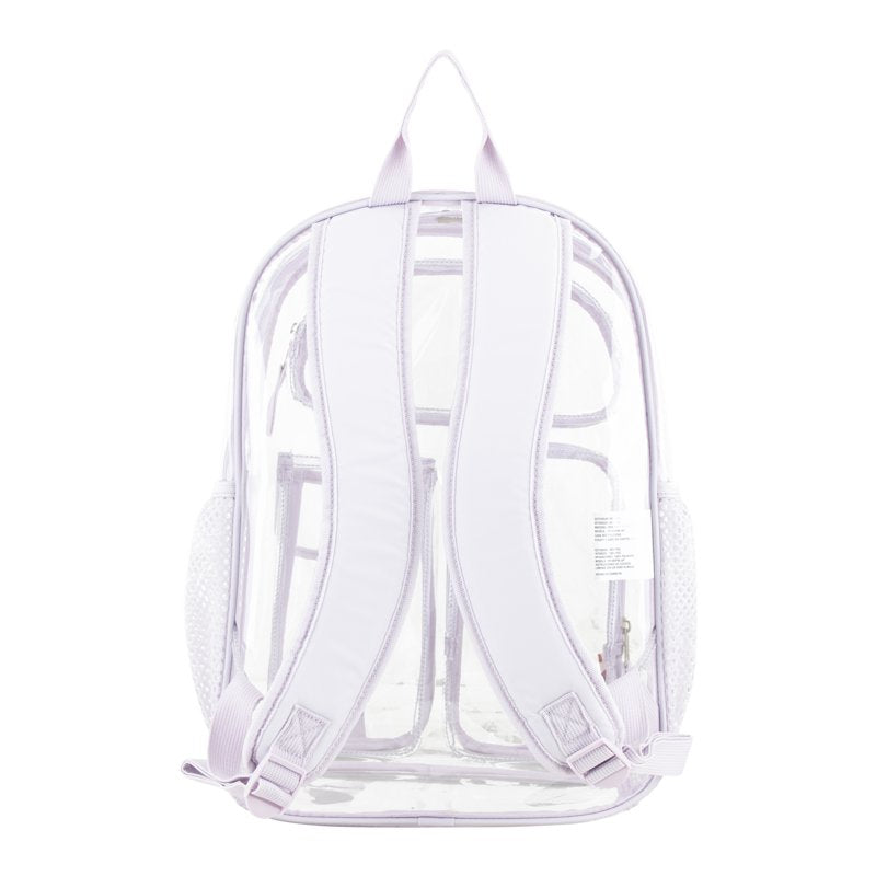 Unisex 16-Inch Clear Cargo Backpack with Pockets and Water Bottle Sleeves