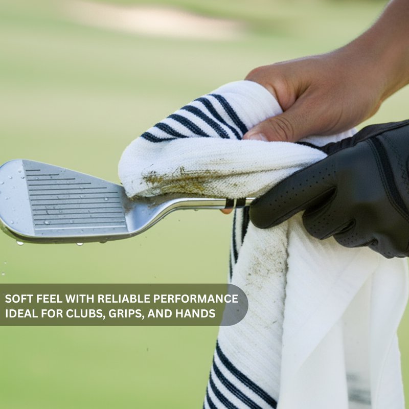 Golf Caddy Towel with Clip - Large Cotton Blend, Multiple Colors & Packs