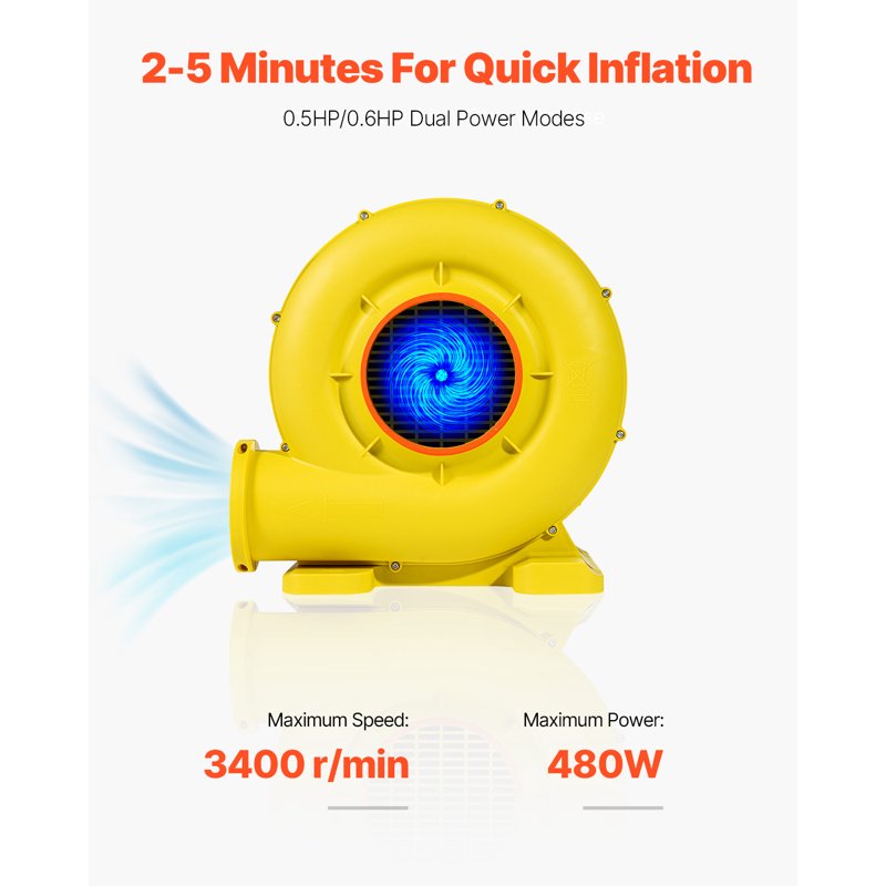 Commercial Inflatable Air Pump 380W 450W for Bouncy Castles Water Slides