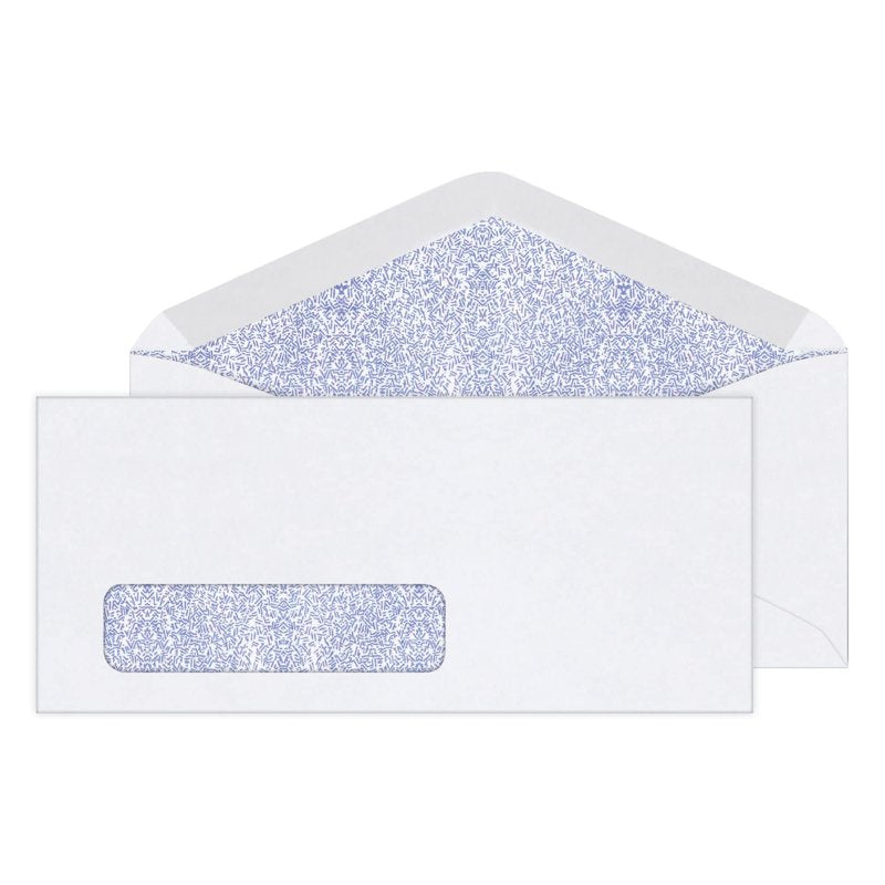 Office Depot #10 Security Window Envelopes 4 1/8 x 9 1/2 Inches White Box of 500