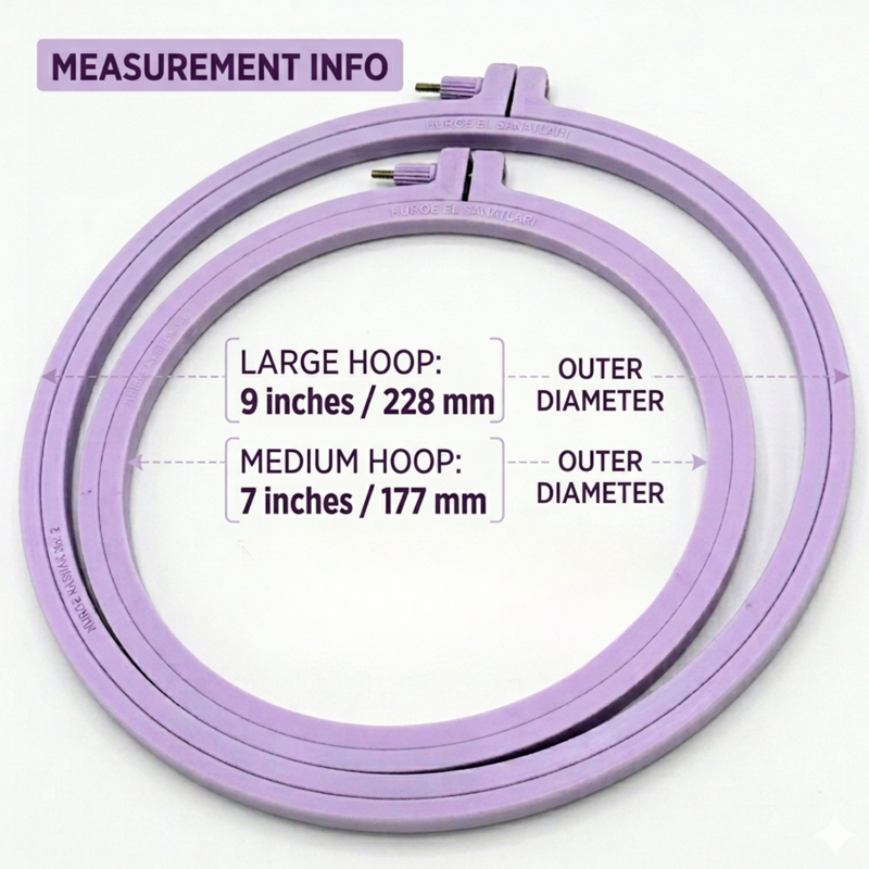 Embroidery Hoops Set - Multi-Size ABS Plastic Cross Stitch & Needlework Frames