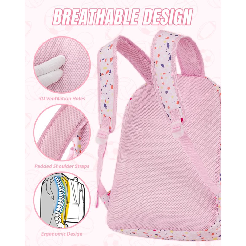 Multi-Sport Soccer Backpack 32L with Ball Holder Shoes Compartment Water-Resistant