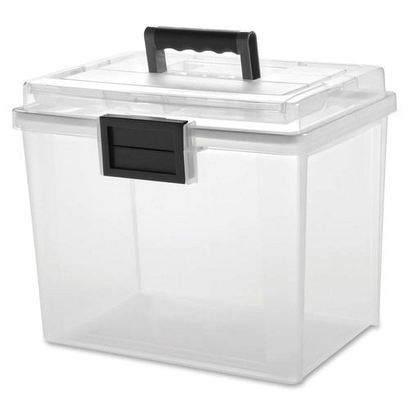 Heavy Duty File Storage Box with Organizer Lid - 4.75 Gallon Gray