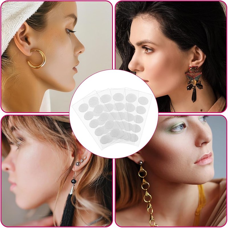 Earring Support Stickers for Split Earlobes - 50 Pcs Reinforcement Patches for Heavy Earrings