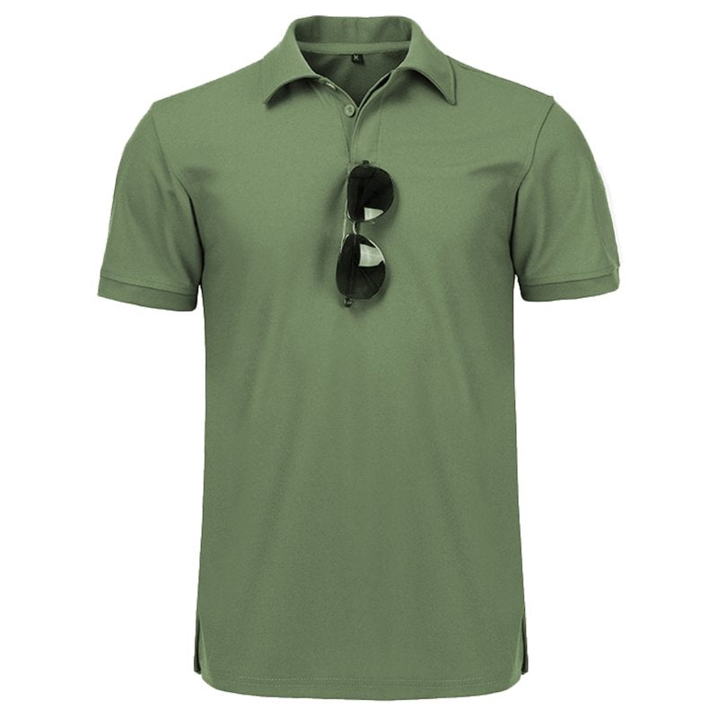 Speedrun 5-Pack Men’s Polo Shirts Short Sleeve Moisture-Wicking Casual Collared Shirts – Size L, Dark Blue / Wine Red / Black / Green / Dark Gray