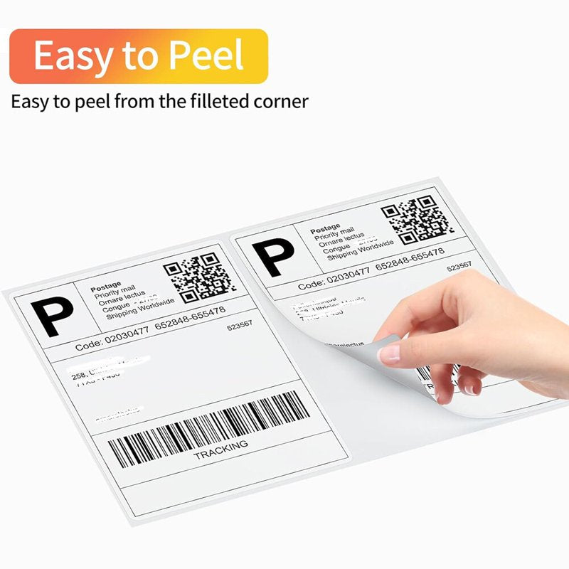 Self-Adhesive Half Sheet Shipping Labels 8.5x5.5 Inches Blank Address Labels for Laser & Inkjet Printers (1000 Labels)