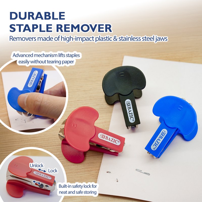 BAZIC 12-Pack Desktop Stapler Set with 1250 Staples & Remover